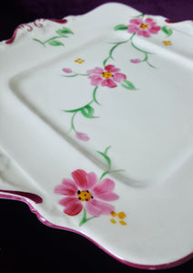 1930s Handpainted Paragon Cake Plate, Vintage China, Made in England