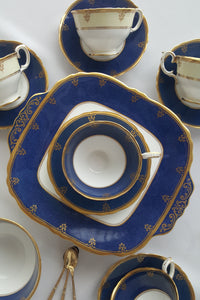 c1901-1920s Crown Staffordshire Tea Set for 5, Fine Vintage China, Made in England