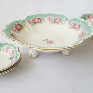 Bavarian Dessert or Fruit Bowl Set, Vintage Porcelain, Made in Germany