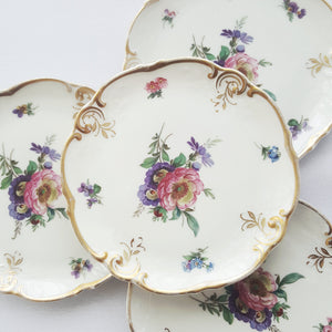 1930s Bavarian Dessert Plates, Vintage Porcelain, Made in Germany