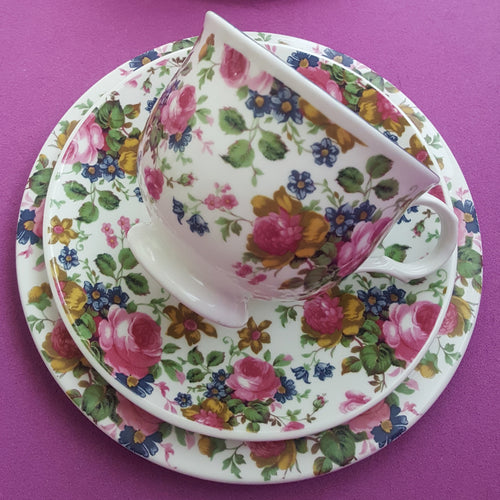 Sadler Teacup Duos in Olde Chintz