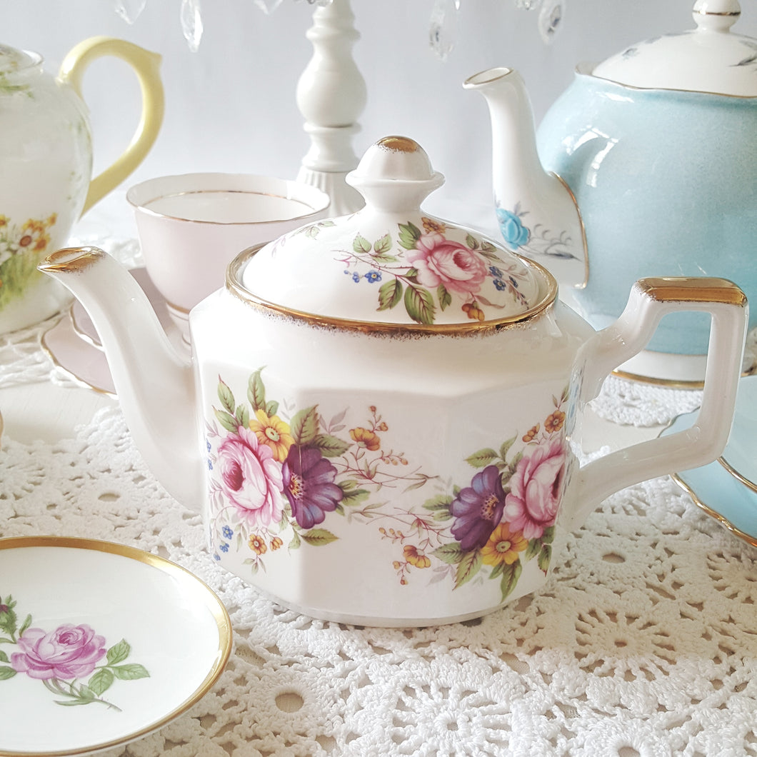 Vintage Queen's China Floral Teapot