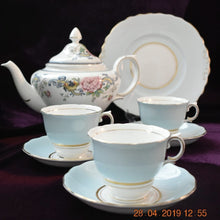 Load image into Gallery viewer, 1950s Colclough Blue Ballet Teacup Duos, Vintage Teacups, Made in England